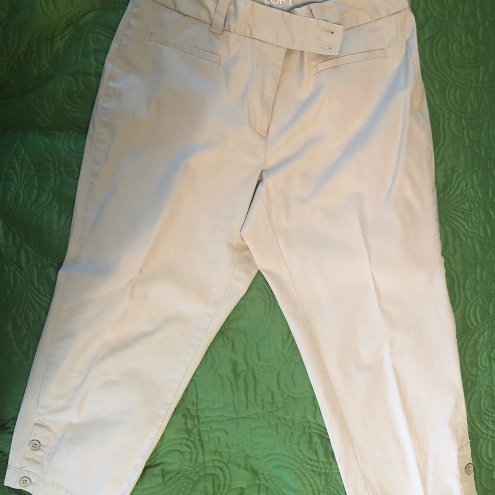 Casual cropped khaki pants
